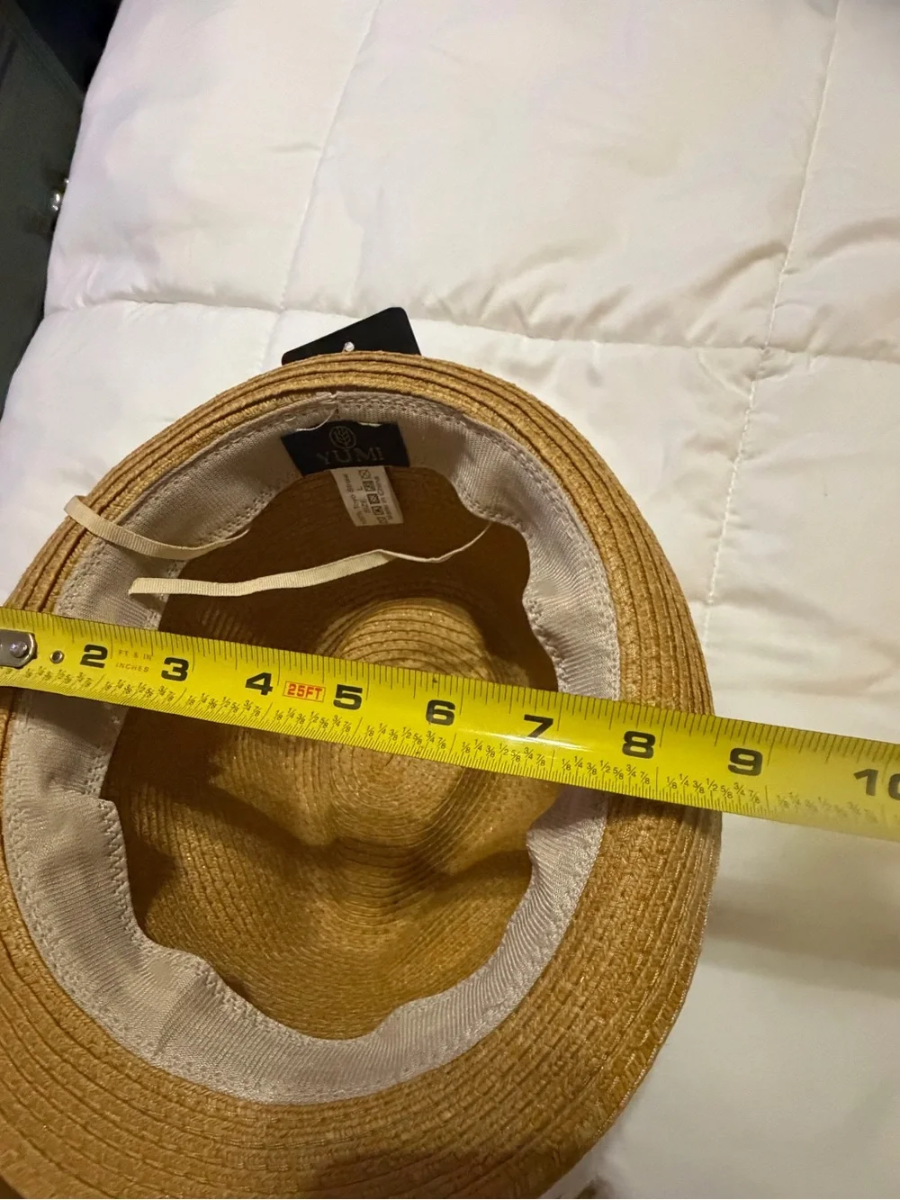 Men's  Straw Fedora Hat with Striped Band
